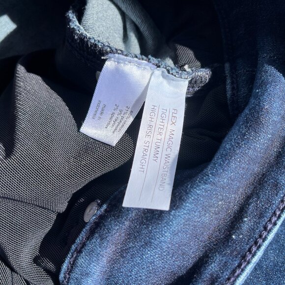 Lane Bryant Flex Magic Waistband Tighter Tummy High-Rise Straight Leg Blue Jeans - Picture 8 of 8